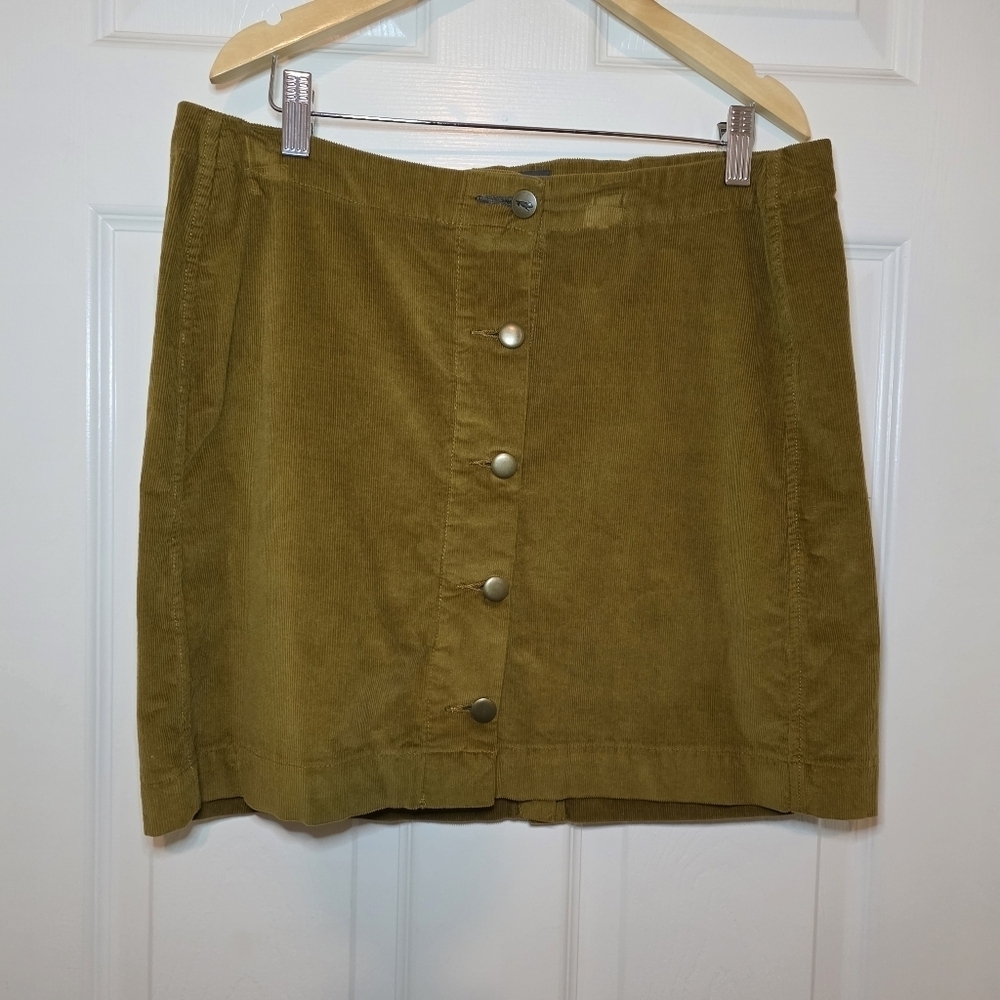TOAD & CO Stretch Buttonfront Skirt 6 Brown